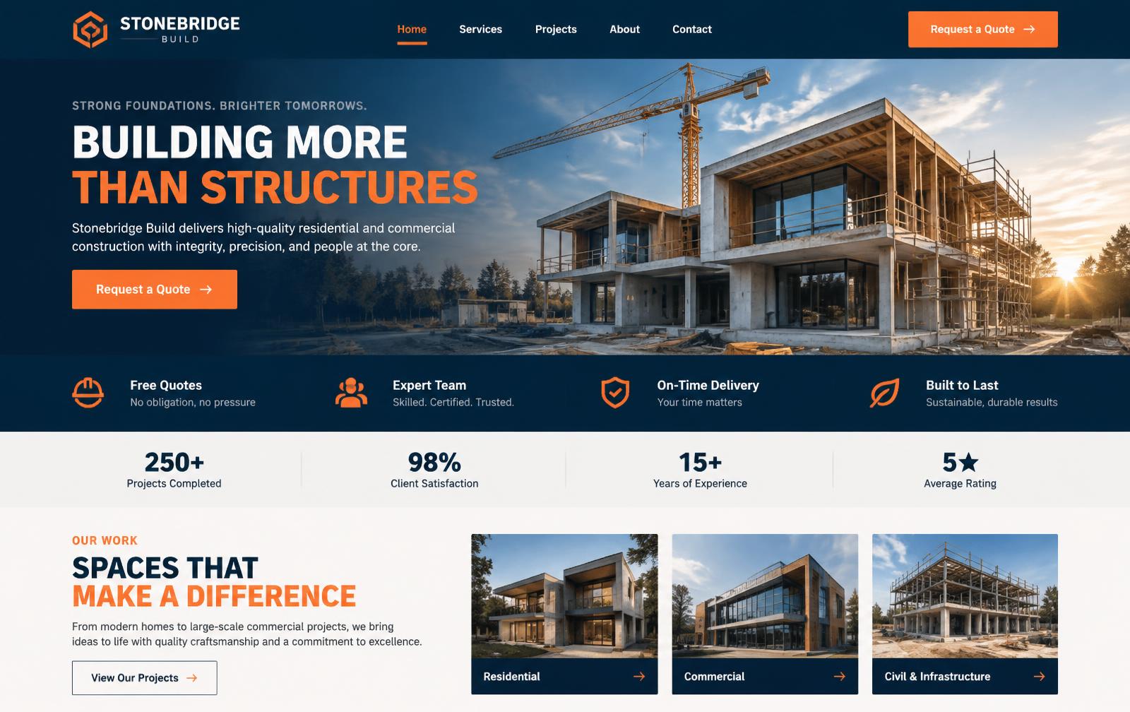 Design concept: construction company website